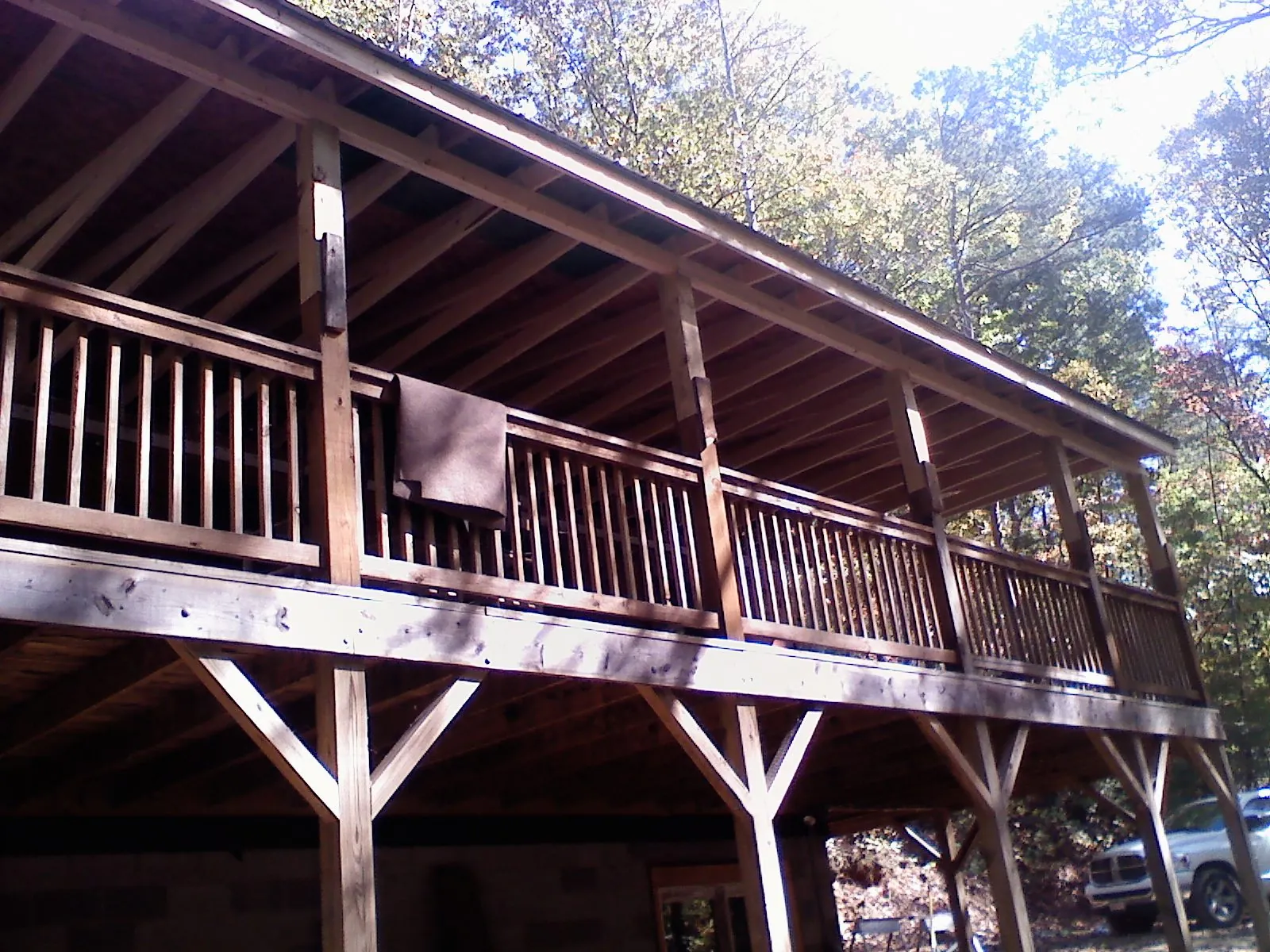 Timber framing under a new elevated porch and deck — Roof Leak Repair in Churchton by Roofing Brothers
